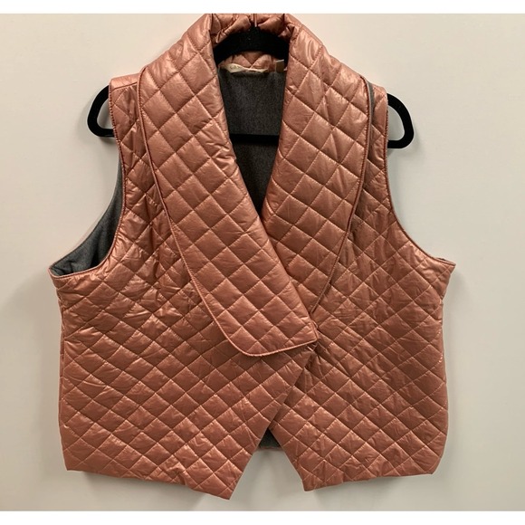 Soft Surroundings Pink XL Snowline Quilted Crossover Puffer Vest Outerwear - Picture 2 of 12